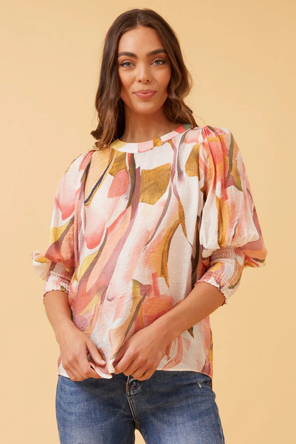 ELEGANT ABSTRACT PRINT BLOUSE 5 ELEGANT ABSTRACT PRINT BLOUSE - Image 3