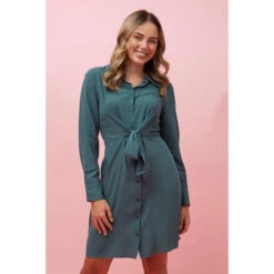 INESHA BOW FRONT SHIRT DRESS -Femme Connection Sales 00ce85f84bda69ea15b93be351f6977b