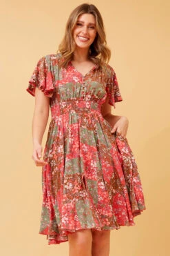 SANDY FLORAL BOHO SHORT DRESS -Femme Connection Sales 017ff39d279e59a5d9dbc5f0299af1d9