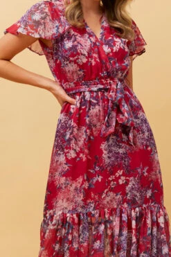 DAWN FLORAL TIERED MIDI DRESS -Femme Connection Sales 026d5a0c0ec09f287f7d5cfdd807ad56