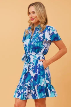 OLIVE FLORAL SHORT DRESS -Femme Connection Sales 02d48353ecd6c0fbf7ab485aade9db57