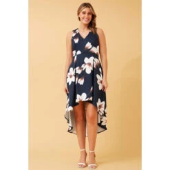 DIVA HI LOW FLORAL DRESS -Femme Connection Sales 02f9f3dc8579f4f991f55822325fb67b