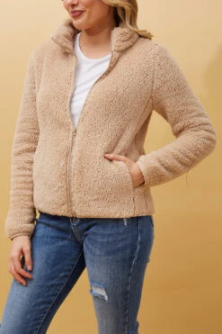 LYN ZIP FRONT FAUX FUR JACKET -Femme Connection Sales 030a28d0bc88fe711690cbb20d25bbd8