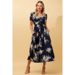 MEGAN FLORAL BOHO MIDI DRESS -Femme Connection Sales 031783f1909d6c94d448c1a352f03281