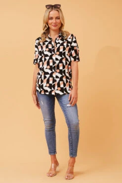 NURA ABSTRACT PRINT SHIRT