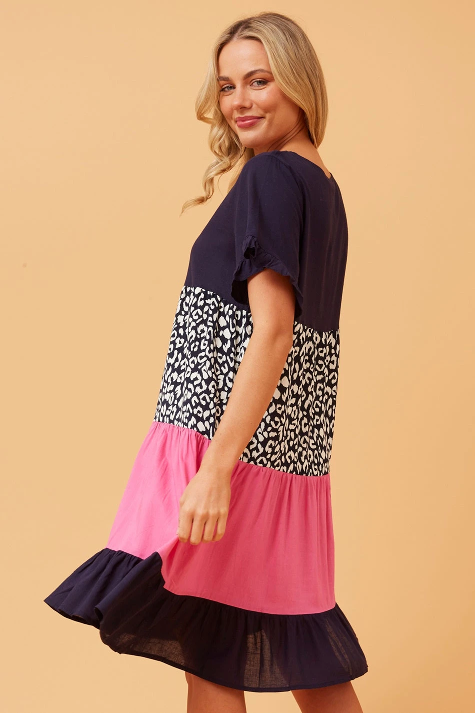 KELLY COLOUR BLOCK LINEN DRESS 7 KELLY COLOUR BLOCK LINEN DRESS - Image 5