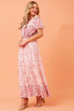 ULTIMA PAISLEY BOHO MIDI DRESS -Femme Connection Sales 043ea515e237affca6e3a87678531679