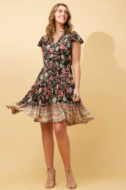 CHLOE FLORAL SHORT DRESS -Femme Connection Sales 049c9b566a614d8771139ee02681d03c