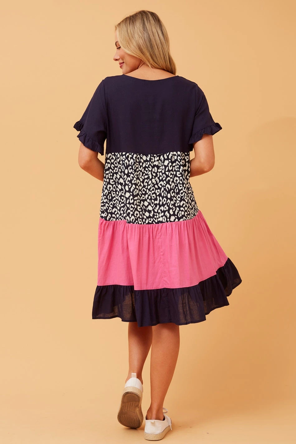 KELLY COLOUR BLOCK LINEN DRESS 8 KELLY COLOUR BLOCK LINEN DRESS - Image 6