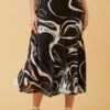 CYRUS ABSTRACT PRINT MIDI SKIRT -Femme Connection Sales 06a59a01df5030b30dae9ee0416bd2dd