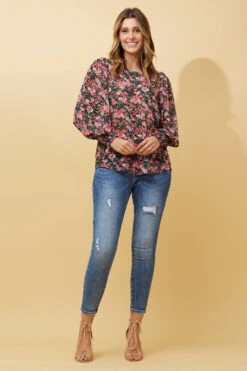 CLASSIC FLORAL BALLOON SLEEVE BLOUSE -Femme Connection Sales 07d394129b25ec44eff1269122d0dacc