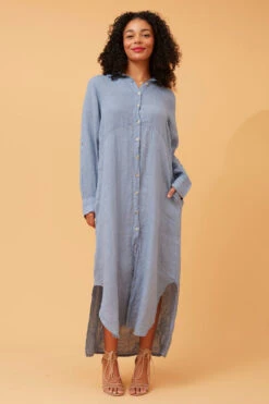 KIMMY BUTTON FRONT LINEN SHIRT DRESS -Femme Connection Sales 08e15b6b7484af926426ecd8903ceebd