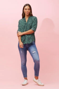 SPICY ANIMAL PRINT BLOUSE -Femme Connection Sales 09325caa1d10ee9199db96a3d1fa9415