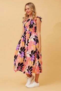 MAVIS LEAF PRINT MIDI DRESS -Femme Connection Sales 0988bb945728531e371537c680917b2c