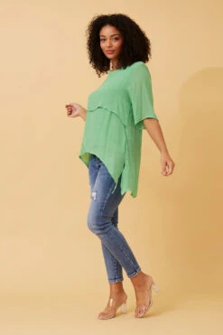 DOUBLE LAYERED ASYMMETRICAL HEM TOP -Femme Connection Sales 09ca19c19386f3829b67f952fbdee30b