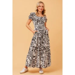 ASHTON ABSTRACT PRINT MAXI DRESS -Femme Connection Sales 0b529671ccbae26b79ee7a75761cf491