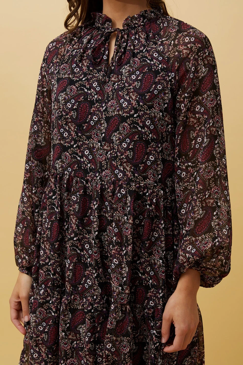 CALVIN BALLOON SLEEVE FLORAL SHORT DRESS 8 CALVIN BALLOON SLEEVE FLORAL SHORT DRESS - Image 6