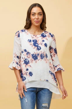 RUMI DOUBLE LAYER FLORAL TUNIC TOP 18 RUMI DOUBLE LAYER FLORAL TUNIC TOP -Femme Connection Sales 0c359433f8816f6e4049f77233849577