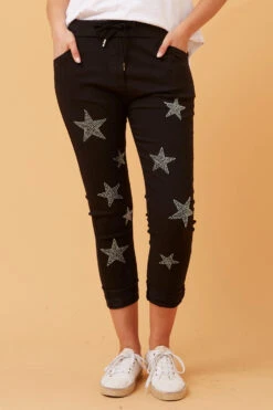 JANJA EMBELLISHED STAR PRINT JOGGERS -Femme Connection Sales 0eb47330a0f9a2e6c5c017fc84822652