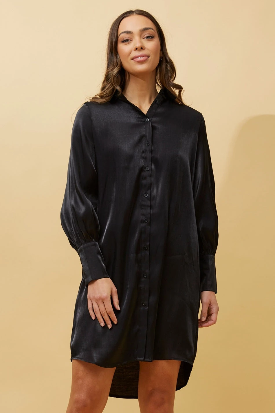 GERTIE SATIN SHIRT MIDI DRESS 5 GERTIE SATIN SHIRT MIDI DRESS - Image 3