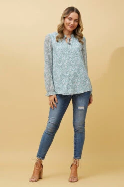 Stella FRANCA FLORAL FRILL SLEEVE BLOUSE -Femme Connection Sales 0fa38cf3def69edd57413c393a894ab5
