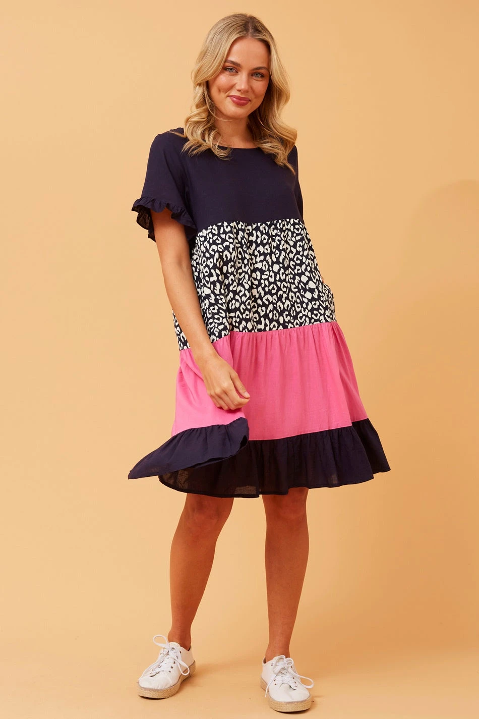 KELLY COLOUR BLOCK LINEN DRESS 6 KELLY COLOUR BLOCK LINEN DRESS - Image 4