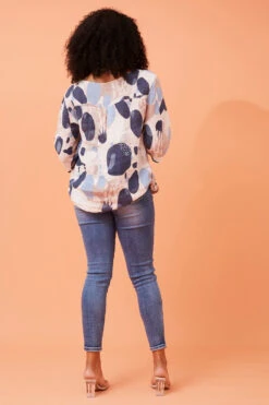 CARMELLA ABSTRACT PRINT LINEN TOP -Femme Connection Sales 0fe90fa976f1889038e078b1ad894a67