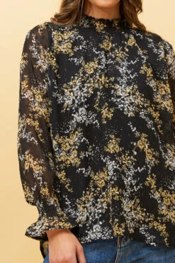 DIANA LEAF PRINT BLOUSE -Femme Connection Sales 10735e02987475f85a373390096fbc6d