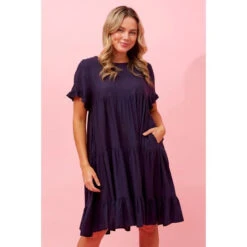 KELLY TIERED LINEN SHORT DRESS -Femme Connection Sales 10d2624ece0a72df06ef59a1805d2797