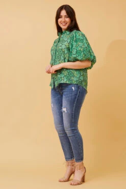 WILKIE PUFF SLEEVE FLORAL SHIRT -Femme Connection Sales 110af1c6526e213abbe527cd2f50d709