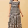 ASHTON GINGHAM TIERED MAXI DRESS -Femme Connection Sales 11bfcb10e8859749ef4bedc87a98917f