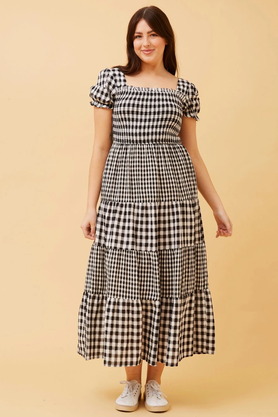 ASHTON GINGHAM TIERED MAXI DRESS 3 ASHTON GINGHAM TIERED MAXI DRESS