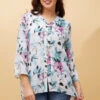 RUBY FLORAL BUTTON FRONT TOP -Femme Connection Sales 142c5e795dfc13a12d31d59cb0e3eedc