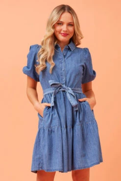 ROSALINDA DENIM SHIRT DRESS -Femme Connection Sales 14b0e905b650735fe0e965466ec10a5a
