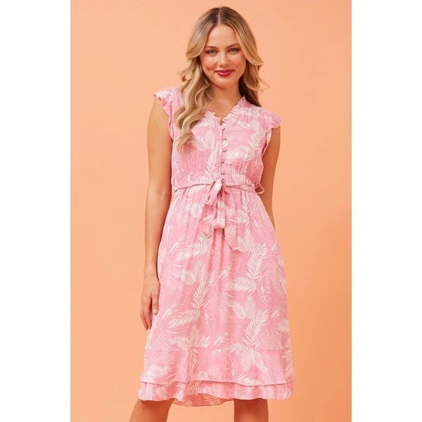 RAVINA LEAF PRINT SHORT DRESS 9 RAVINA LEAF PRINT SHORT DRESS - Image 7