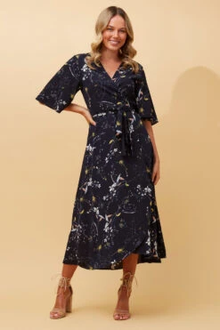 AVALON FLORAL WRAP DRESS -Femme Connection Sales 16b2b763705b33793d9b42a3ccfe1ee3