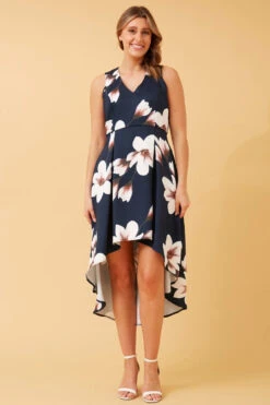 DIVA HI LOW FLORAL DRESS -Femme Connection Sales 17521c5009737f3120ebecee7ae83c3b