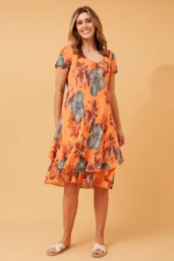 ELECTRA DOUBLE LAYER FLORAL DRESS -Femme Connection Sales 177ecb007597afed99870b9bf8b427a9