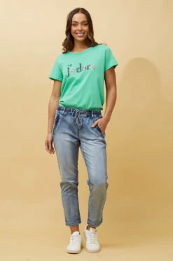 PEGGY DENIM JOGGER PANTS -Femme Connection Sales 196d1eb217895c339c91a142d834ccb4