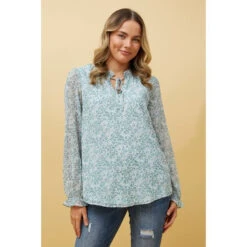 Stella FRANCA FLORAL FRILL SLEEVE BLOUSE -Femme Connection Sales 1aa4ac2765b87bfca9a857d2675bdd2c