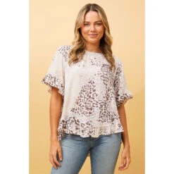 FRILA ANIMAL PRINT TOP -Femme Connection Sales 1ad4890886430e9a37c026bf4f325c0e