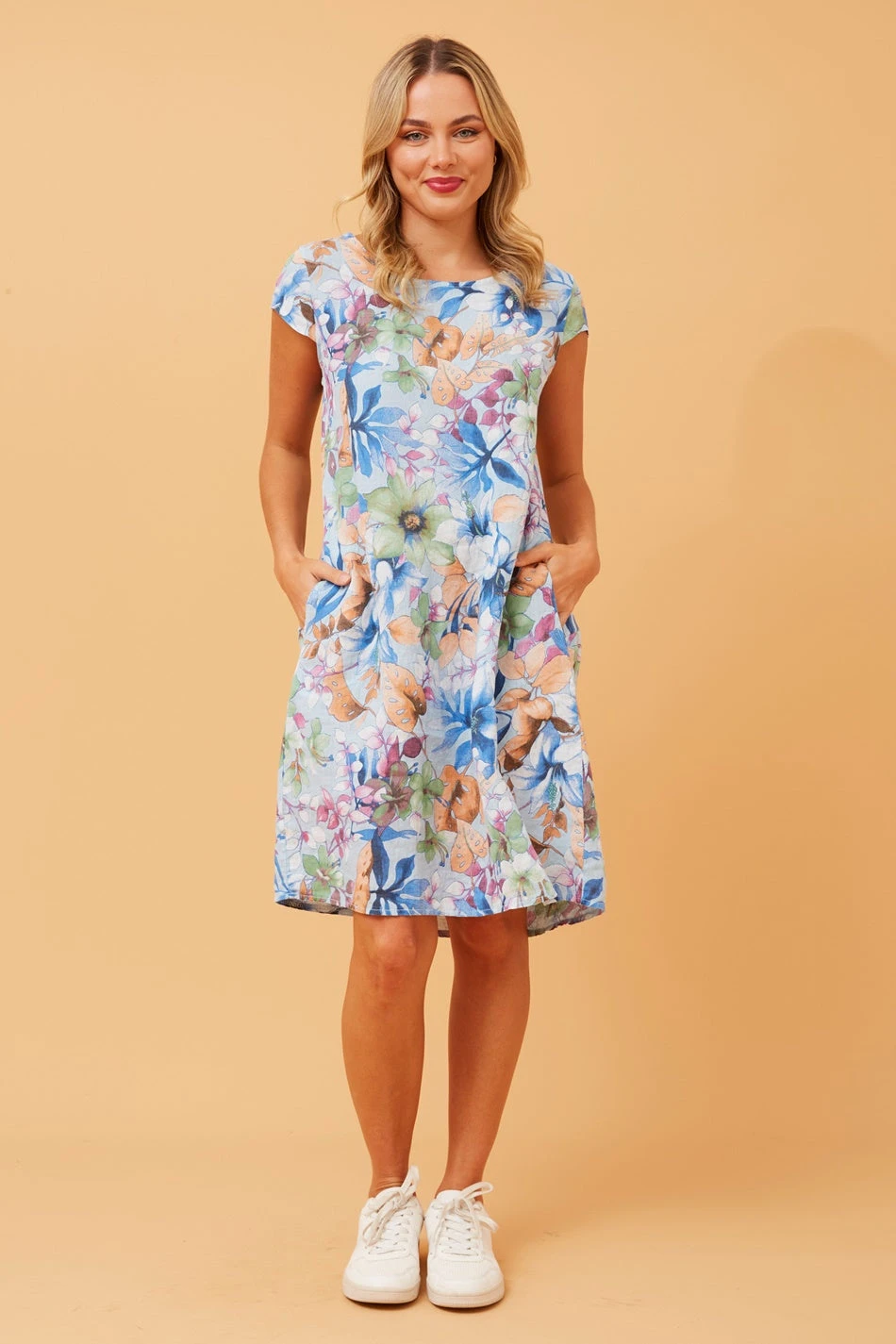 SISLEY FLORAL LINEN SHIFT DRESS 6 SISLEY FLORAL LINEN SHIFT DRESS - Image 4