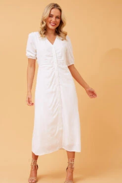 EMIKO BUTTON FRONT LINEN DRESS -Femme Connection Sales 1c24e06bc836cea6f1ecb7399a47d3c0