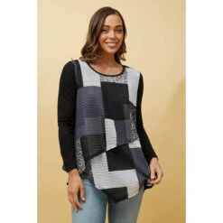 BOBBI DOUBLE LAYER COLOUR BLOCK TOP -Femme Connection Sales 1c5391fc262845c88da9b36e8ce8618f