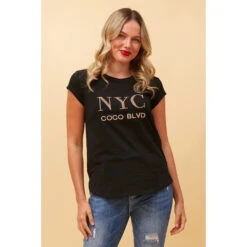 COCO NYC GRAPHIC TEE -Femme Connection Sales 1c95311680e0547039241ff7ee589cb2