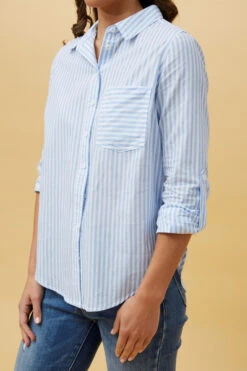 MARGARET STRIPE SHIRT -Femme Connection Sales 1d790672175a7b53ee74538949f36e08