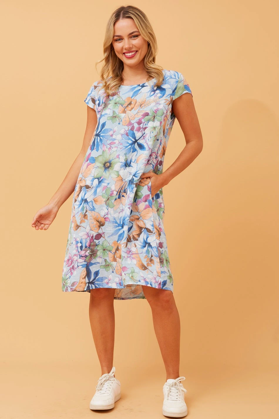 SISLEY FLORAL LINEN SHIFT DRESS 3 SISLEY FLORAL LINEN SHIFT DRESS