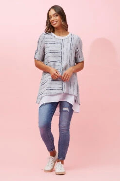 AISHA DOUBLE LAYERED PRINTED TOP -Femme Connection Sales 1ed0de4b30133408dc708444141916a8