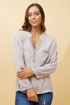 VELAR FOIL PRINT POCKET TOP -Femme Connection Sales 201b8231a0ddc56eac2ee694313b9ab9