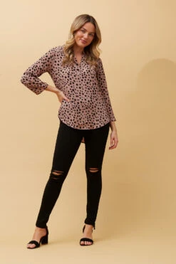 SPICY ANIMAL PRINT BLOUSE -Femme Connection Sales 205c728aa57e2db8993543a4ad04e8d7